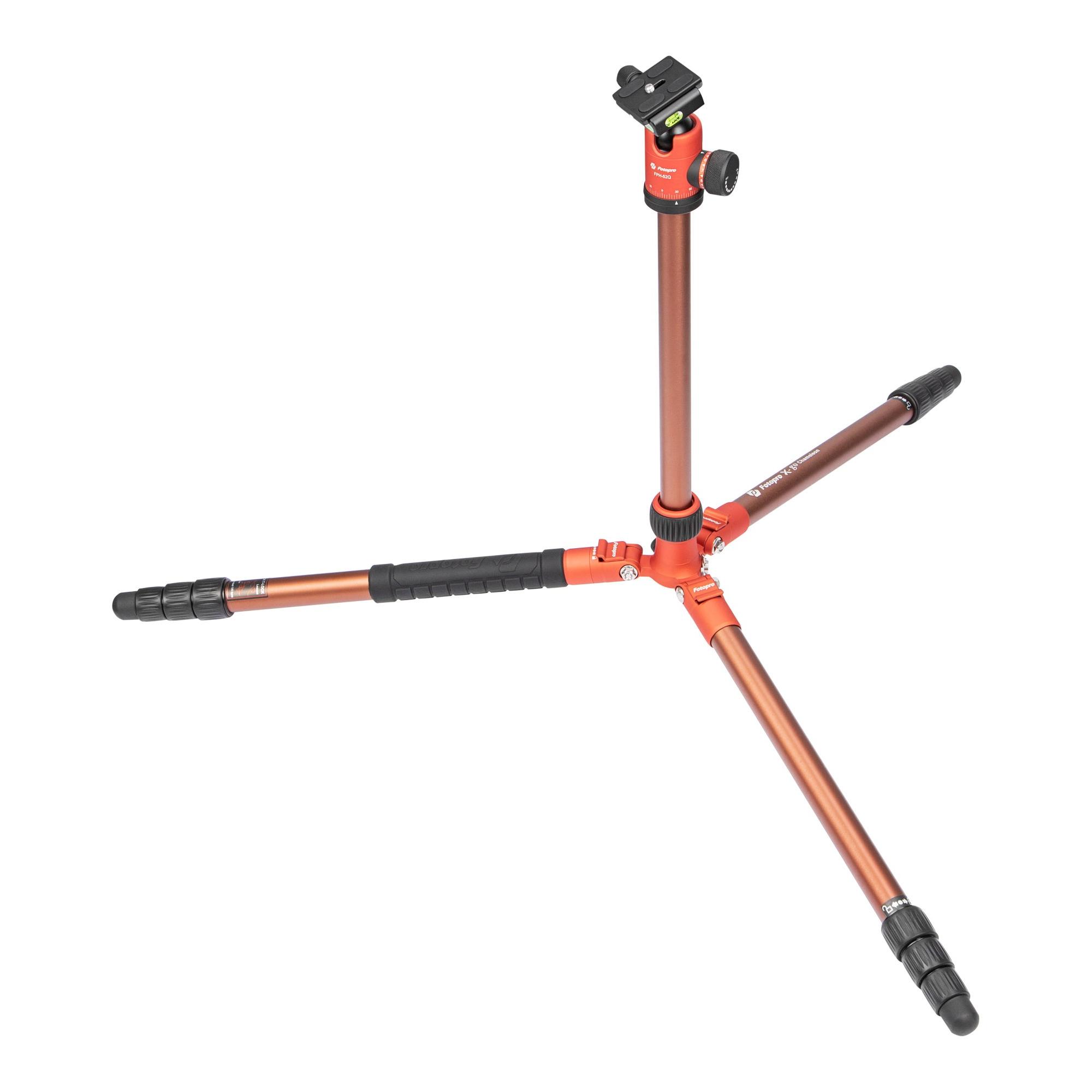 Fotopro X-go Chameleon tripod with FPH-52Q ball-head Orange-brown - Image 2