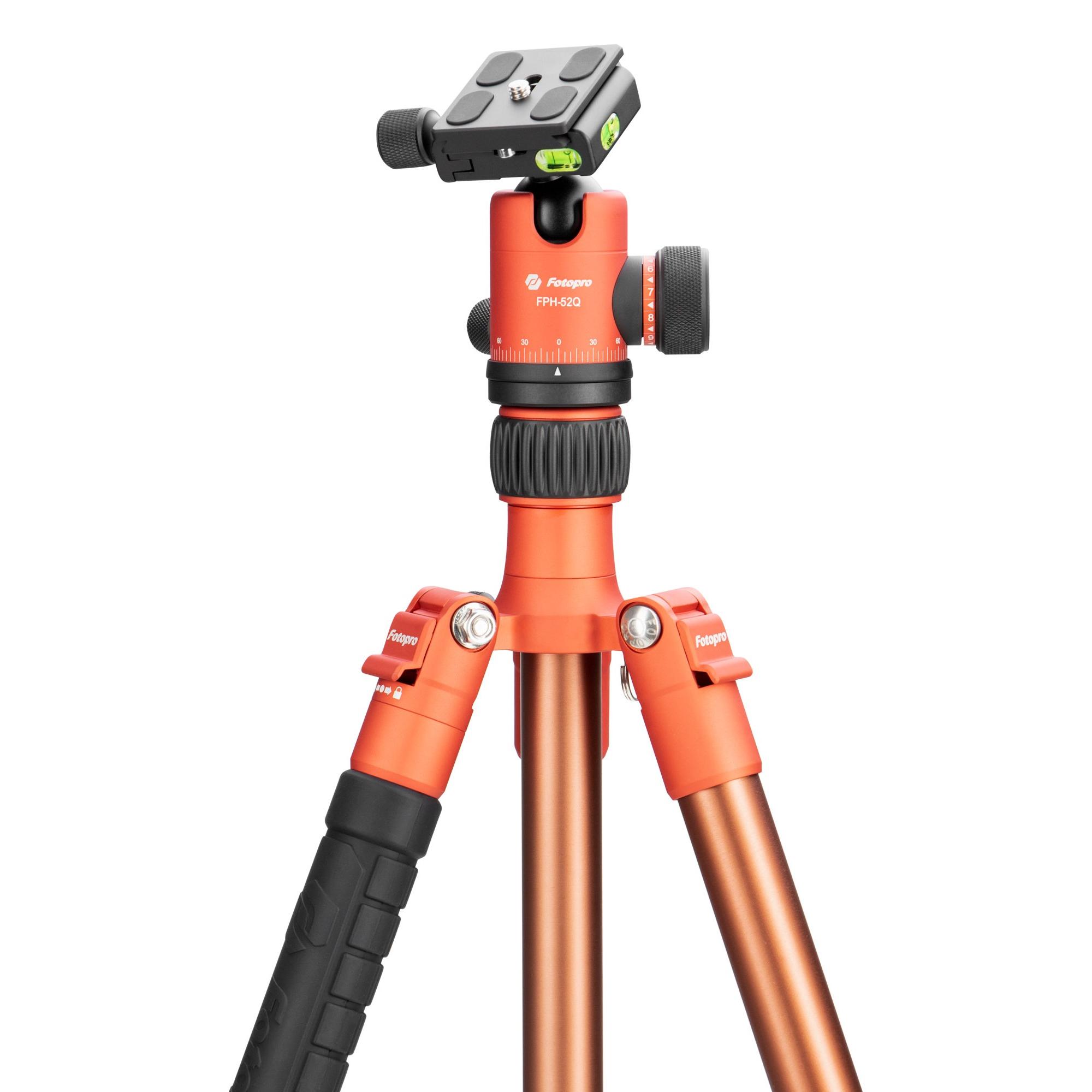 Fotopro X-go Chameleon tripod with FPH-52Q ball-head Orange-brown - Image 3