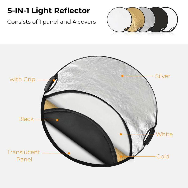 K&F 5-In-1 Circular Reflector Kit -60cm - Image 3