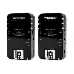 A set of two Yongnuo YN622N II flash triggers for Nikon
